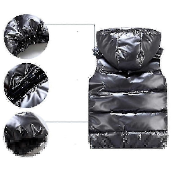 Unisex Glänsande Vadderad Väst med Huva Ståkrage för Män och Kvinnor Red S