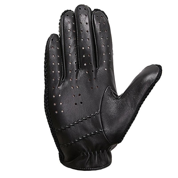 Evago pekskärmshandskar i äkta läder för män Halkfria motorcykel handskar i getskinn BLACK L