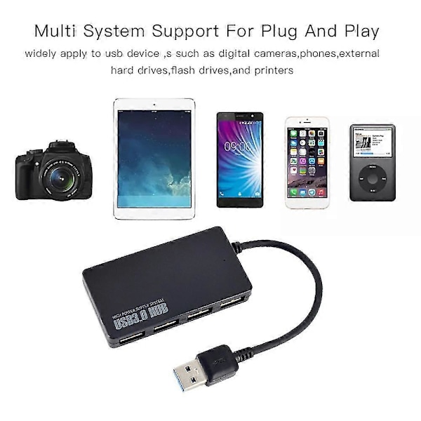 USB 3.0 Hub Höghastighets USB3.0+USB2.0 Hub Extern 4-portars Adapter Splitter För Laptop Stöd Window