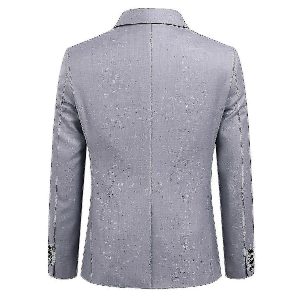 Herre Jakkesæt Business Casual 3-delt Jakkesæt Blazer Bukser Vest 9 Farver Grey 3XL