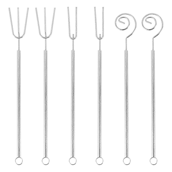 6 stk. Chokolade Dyppe Gaffel Sæt 21 cm Rustfrit Stål Fondue Gafler DIY Smelter Bageartikler Dekoration