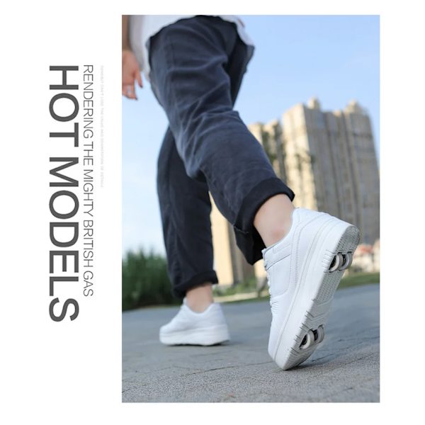 Rullskridskoskor Barn Sneakers med Hjul Barn Rullskridskor Mode Utomhussportskor Flickor Pojkar white 39