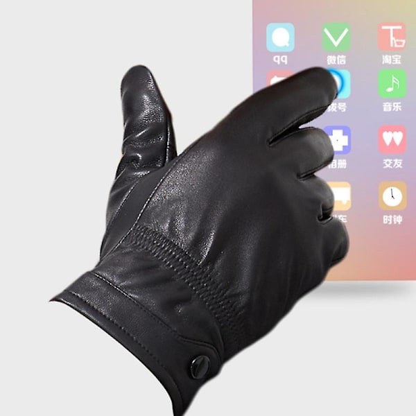 Evago Äkta Fårullshandskar för Män, Vinter Varma Touchscreen Textning Varma Plushed Fodrade Körning Motorcykelhandskar THIN LINING 2 M