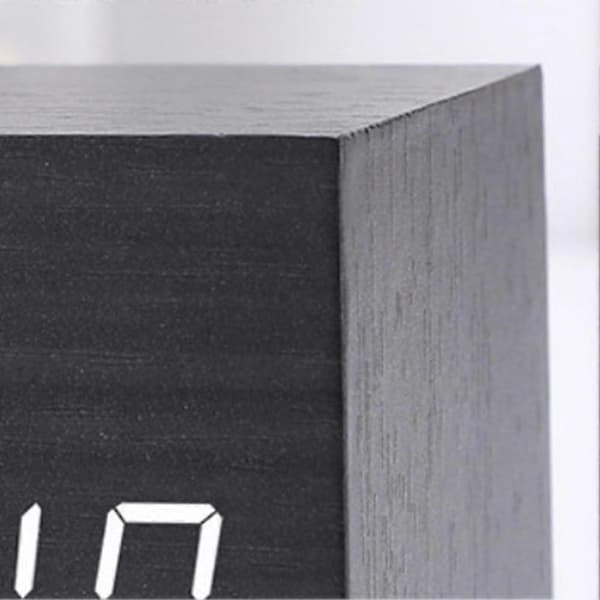LED Baggrundslys Digitalt Termometer Vækkeur Stemmestyring Retro Glød Ur Skrivebord Bord Lysende