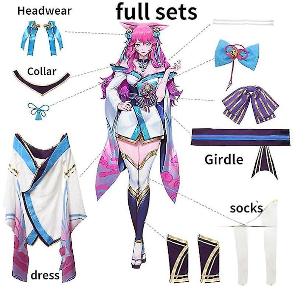 Snabb Frakt Anime Spel Ahri Lol Cosplay Kostym Spirit Blossom League Of Legends Cospla