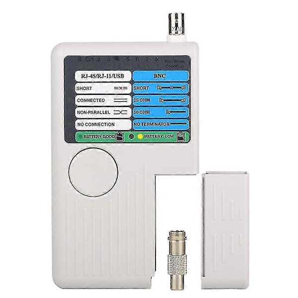 Multifunksjon 4-i-1 Nettverkskabeltester Rj45/rj11/usb/bnc Lan-kabel Cat5 Cat6 Kabeltester