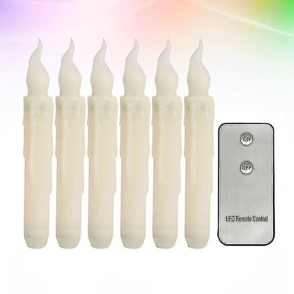 6 stk. Flammeløse stearinlys