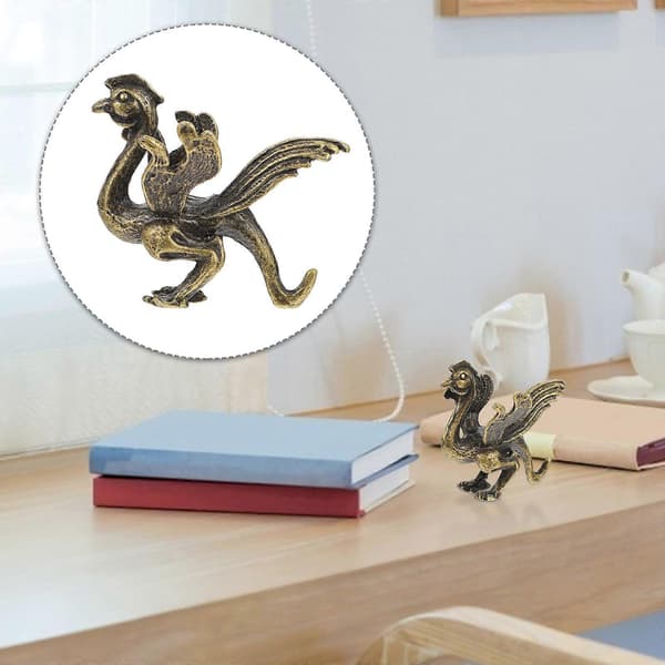 1 stk. Phoenix-dekor i messing, bordplade Phoenix-formet pynt, kreativ messingdekor