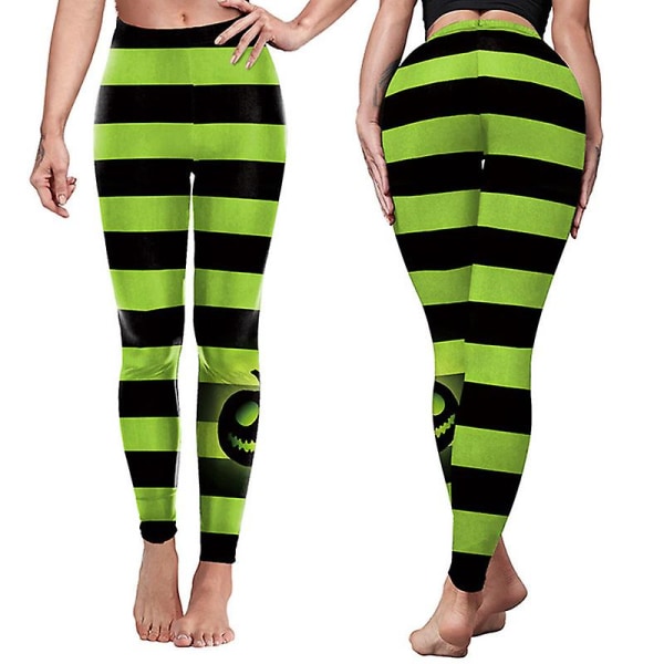 Träningsleggings för kvinnor Magkontroll Halloween yogabyxor Hög midja med printed leggings för kvinnor style 4 M