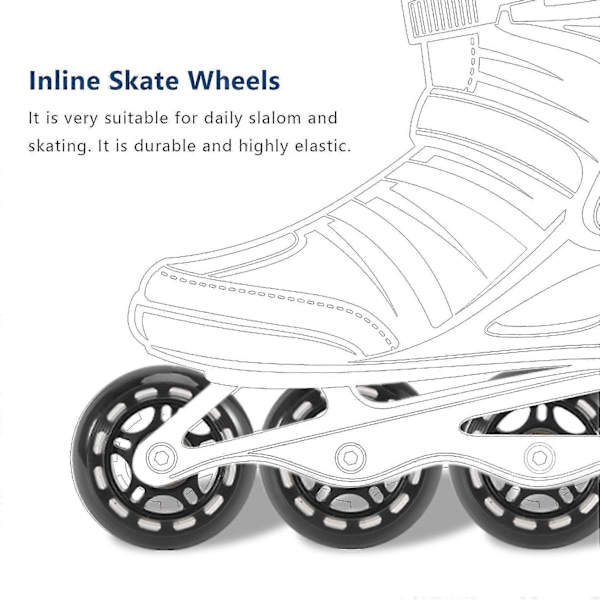 8 Pak Inline Skate Hjul Begynder Udskiftningshjul Med Lejer Hjul 70mm