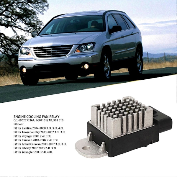 Motor Køleventilator Relæ 68023333AA Automatisk Drift Radiatorventilator Relæ til Pacifica 2004 til 2008