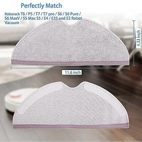 Mop Pad 4-pak Mikrofiber Moppklut for S6 S6 Pure S6 Maxv S5 Max S5 Robotstøvsuger Mopp Erstatning
