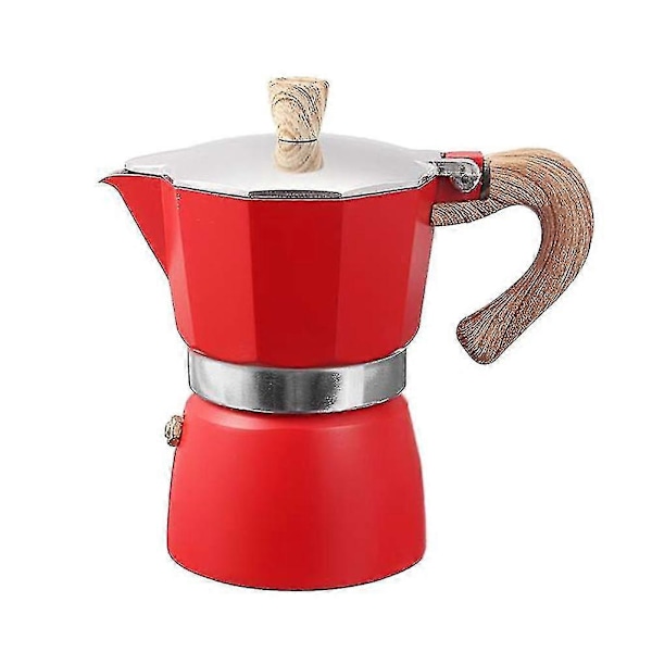 Espressokande i italiensk stil af aluminium, perkolator, kogepladekedel Red 300ML
