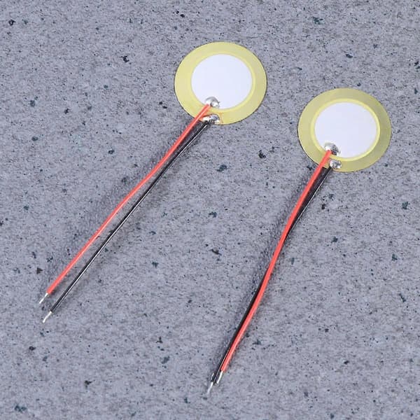 10 st 20mm Piezo Disk Membran Element Summer Kopparplåt Piezoelektriska Keramiska Chip med Ledningar