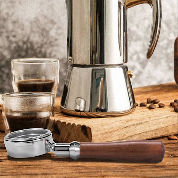 2x 58mm Rustfritt Stål Kaffemaskin E61 Uten Bunn Filterbrakett Kaffe Bunnløst Håndtak Kaffe S