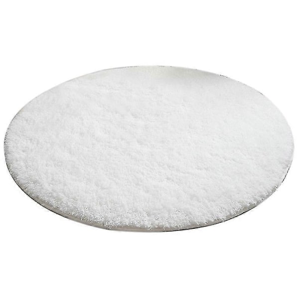 Modern Enkel Matta Tjock Rund Områdesmatta Vardagsrum Gungstol Golvmatta Plysch Mjuk Sovrum Sängmatta Heminredning White M Diameter 80cm