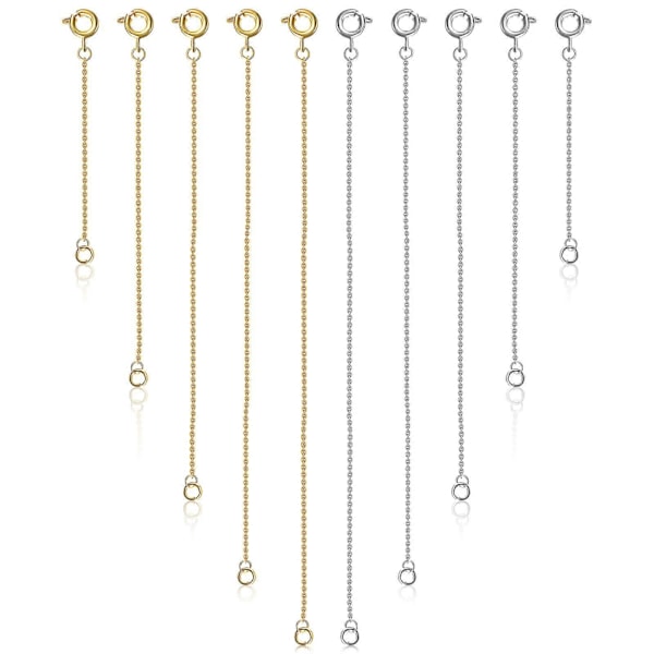 10 st Halsbandsförlängare Armbandsförlängare Kedjeförlängare för DIY Smyckestillverkning
