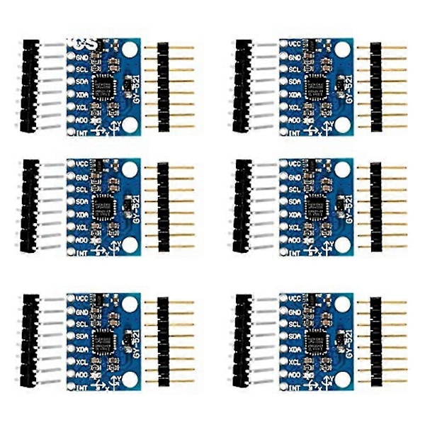 6st -521mpu-6050 Modul 3-axlig Accelerometer 6 Dof Gyroskop Sensormodul 16bit AD-omvandlare Data