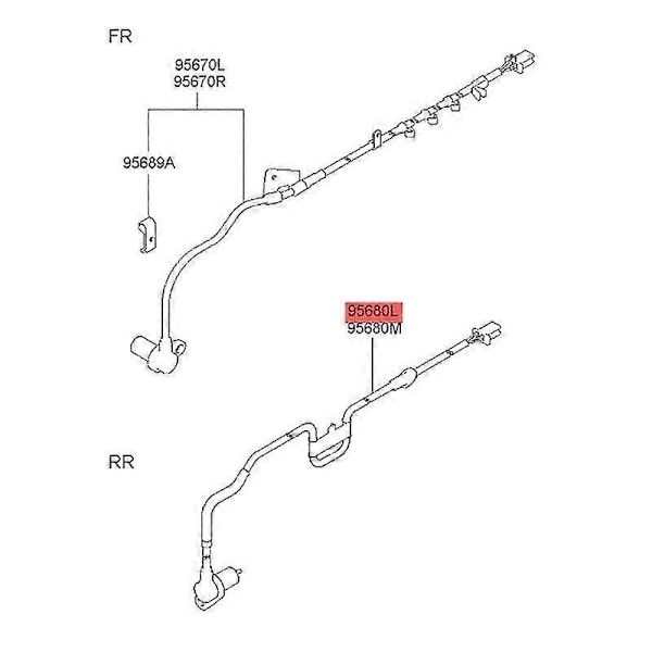 95680-08300 Vänster Hjul ABS Hastighetssensor För 2007-2016 Bil Anti- ABS Sensor 9568008300