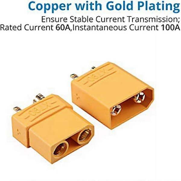 Xt90 Kobling 5 Stk Fe Kobling For Høy Ampere For Rc Plated Plugg