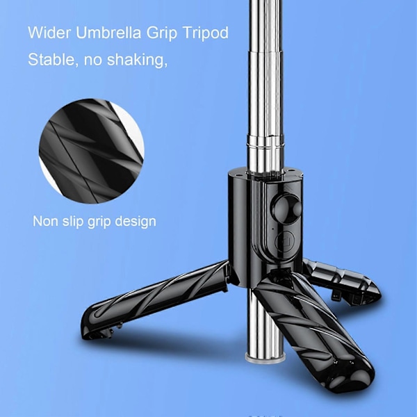 Selfie Stick Stativ Lättvikt Fjärrkontroll 70 cm Utdragbar BT Telefon Selfie Stick Stativ för Utomhusvideoinspelning Livestreaming