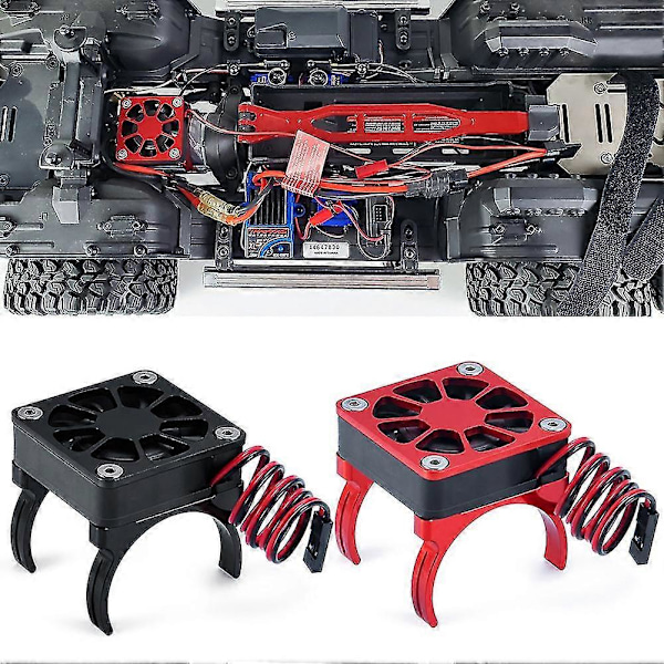 Rc-auton moottorin jäähdyttimen suojus tuuletin moottorin jäähdytyslevy lämpötilan säätö 1/10 Rc Crawler Traxille