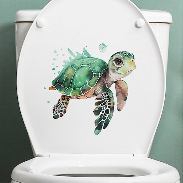 Sarjakuva Merikilpikonna WC-tarra Irrotettava Itseliimautuva Vedenpitävä PVC Olohuone Kylpyhuone Seinätaide Eläin WC-kannen Koriste Tarra