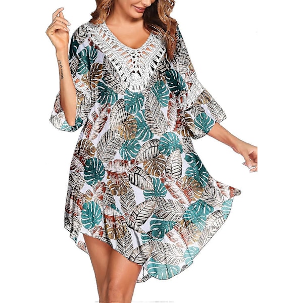 Badedragt Cover Up Dame Badedragt Kjole Plus Size Sexet Bikini Strand Tunika Top Sommer A d pat3 S