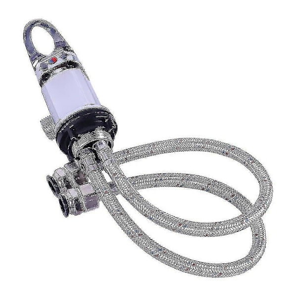 Forkromet blandingsbatteri til bruser, campingvogn, autocamper, udløb 1/2 med 1500 mm push-fit slanger