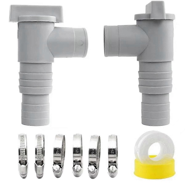 PVC Pool Filter Pumpe Adapter Sæt Holdbar On/Off Stempelventil 32mm Adapter Lækagesikker Forseglet Udskiftning