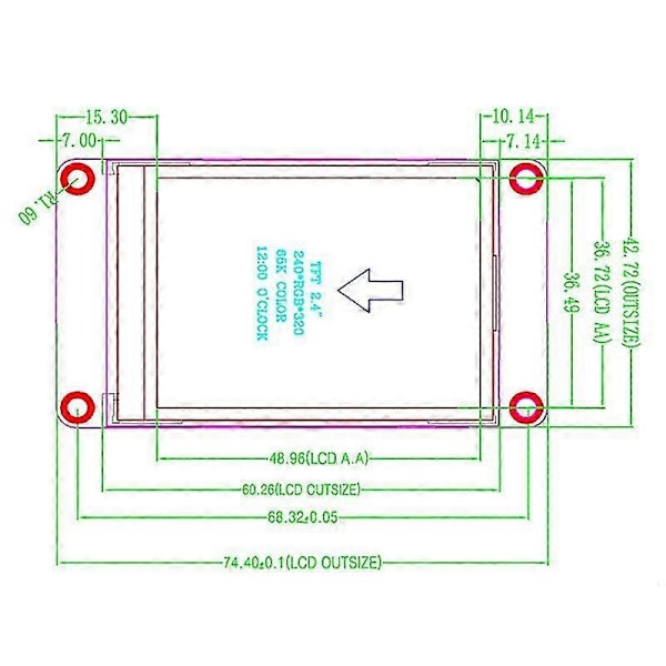 Nx3224t024 2,4 tum Hmi Tft Lcd Touch Display Modul Resistiv Pekskärm