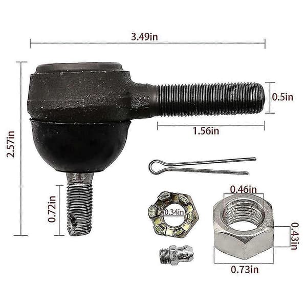Golfvogn Styrestangsende Kit Til Club Car G&e 1976-2008 Fører- og Passagerside 7539 7540