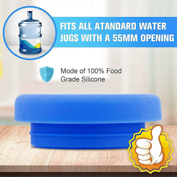 5 Gallon Vannkannelokk, Silikon Gjenbrukbar Erstatningslokk, Spill Proof Resistant Erstatningslokk 55mm-pakke med 4