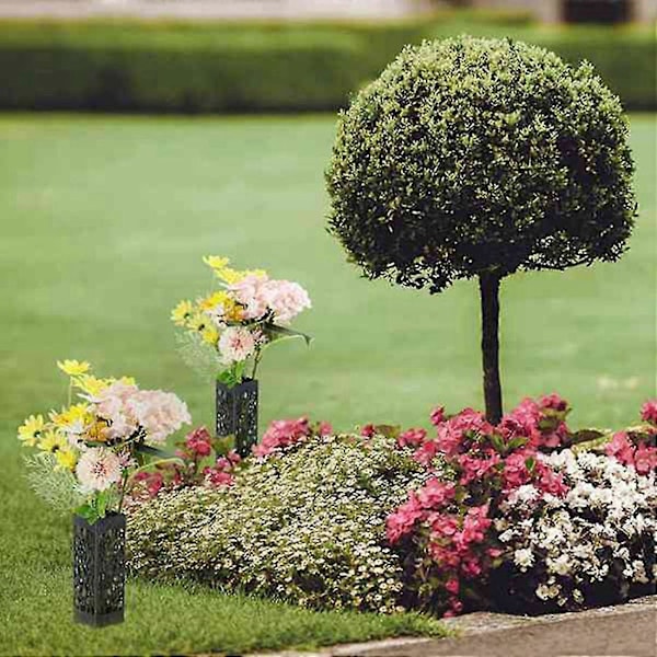 6-pak Mindesmærke Kirkegård Blomsterstand, Blomstervase Kegle med Spyd og Drænhuller til Gravsted