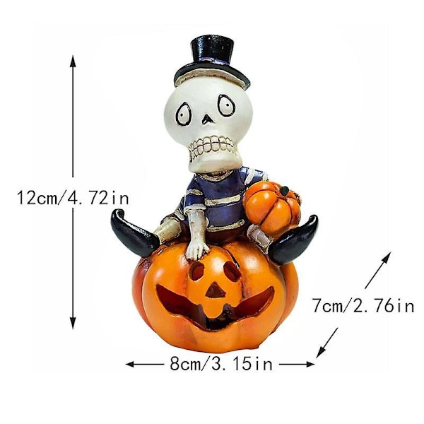 LED Hodeskalle Gresskar Statue Lys Hodeskalle Gresskar Design Statue Lys Halloween Gresskar Lykt LED Nattlys Gresskar Telys For pumpkin