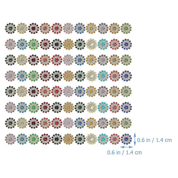100 stk. dekorative knapper DIY blomsterform klesknapper blandet farge