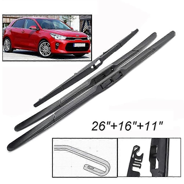 Bil Främre Vindrutetorkare Bakre Torkarblad Främre Och Bakre Torkararmar För 4 Hatchback 2017 - 2022