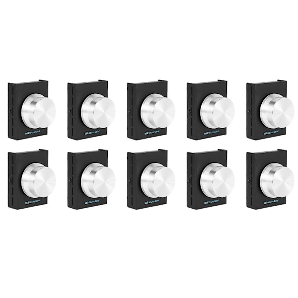 10x USB Volumkontroll, Tapsfri PC Datamaskin Høyttaler Lydvolumkontrollknapp, Juster Digital