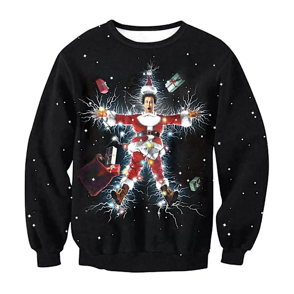 Stygge Julegensere for Menn og Kvinner - 3D Morsomme og Søte Trykte Festgensere til Jul og Bursdag - Unisex Pullover Topper style 1 2XL
