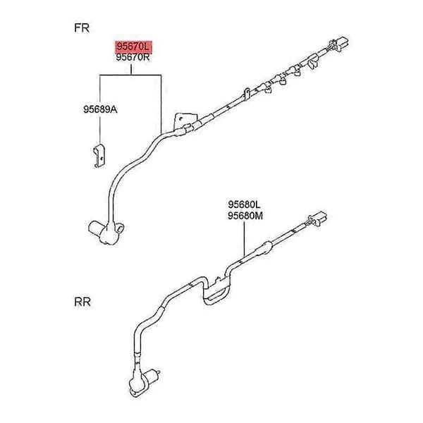 95670-08300 Venstre ABS Sensor Til 2007-2016 Auto Hjulhastighedssensor 9567008300