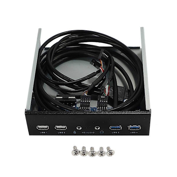 5.25 Tommer Desktop PC Kabinet Internt Frontpanel USB Hub 2 Porte USB 3.0 og 2 Porte USB 2.0 med HD