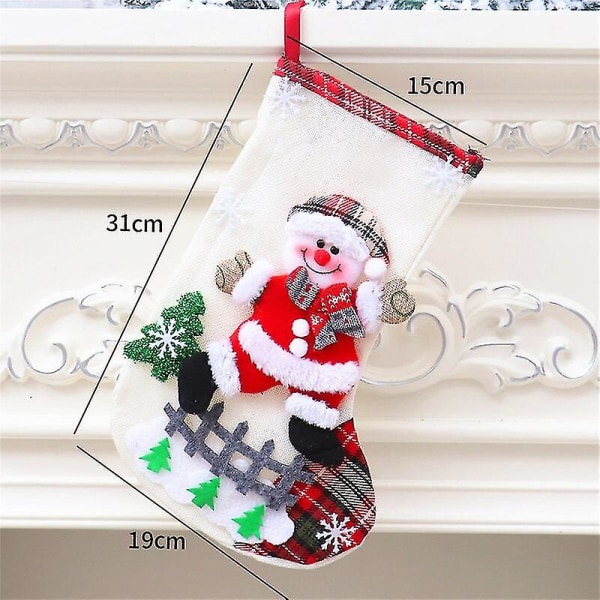 1 st Julstrumpa Strumpor Snögubbe Tomte Älg Jul Öppen Spis Julgransprydnader Nyår 2023 Juldekorationer För Hemmet Styles 1