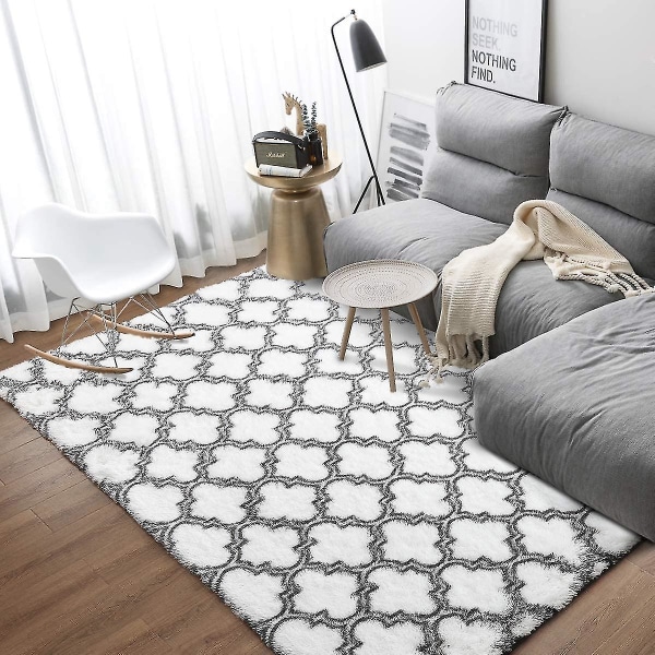 Tflycq Geometriska Mattor för Sovrum - 152 x 244 cm Luddig Ryamatta Modern Inomhus för Vardagsrum Flickor Pojkar Barnrum Studentrum Barnkammare Hem Semesterinredning Golv
