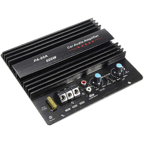 12v 600w Bilforstærkerkort Pa-60a Subwoofer Kredsløbsmodul Bil Effektforstærker, sort