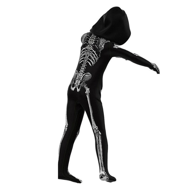 Barn Cosplay Halloween Skräck Skeleton Zombie Fancy Dress Up Party Dräkt Jumpsuit presenter 8-9Years