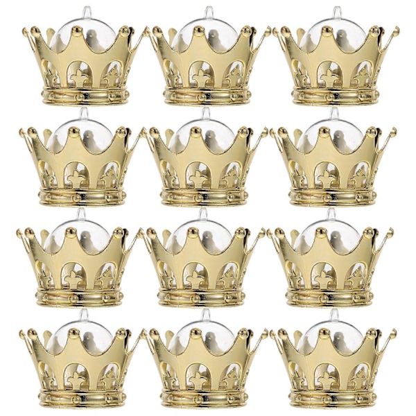 1 Set 12 st Ihåliga Krona Bröllop Godisaskar Godisförvaringsaskar Förpackningsfodral