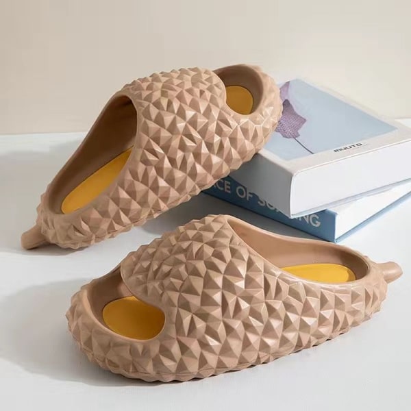 Mode Durian Tofflor För Kvinnor Eva Plattform Soft Comfort House Tofflor Män Rutschkanor Kvinna Trendiga Street Beach Sandaler brown 44-45