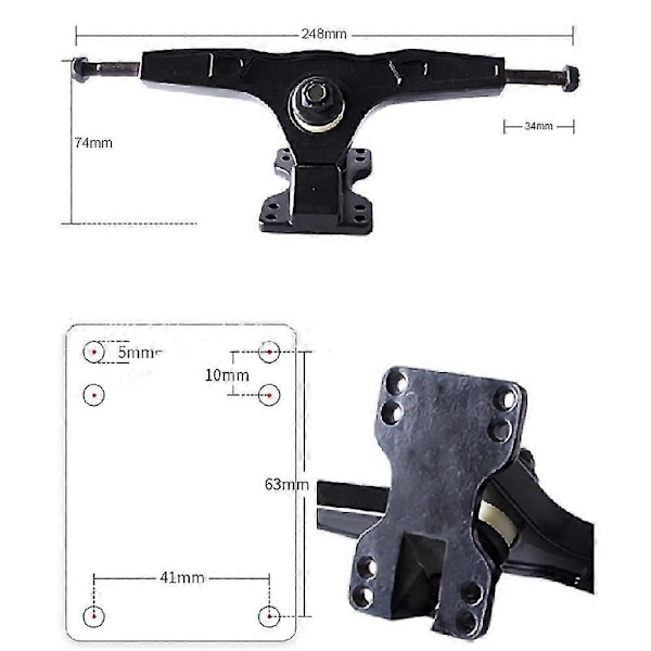 2 stk. 76mm Surf Skateboard Trucks Surf Skate Skateboard Truck Gravity Stand Long Board Off Road Hjul