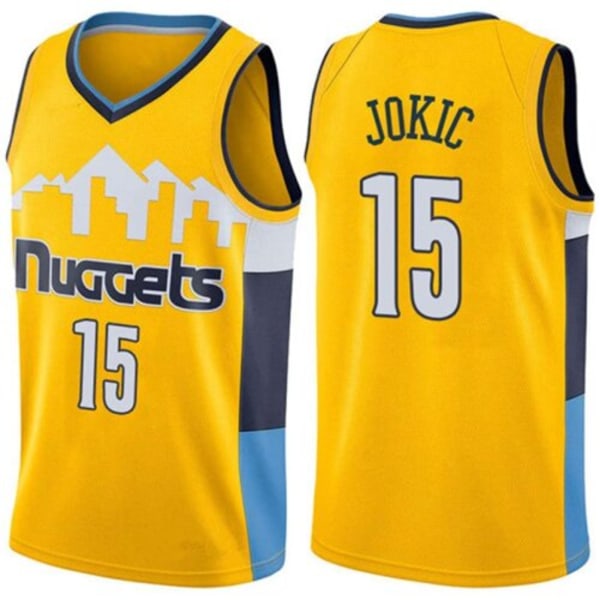 Herr Dam Baskettröja JOKIC 15# MURRAY 27# PORTER JR. 1# vuxen Mode Top tee Sport T-shirts yellow #15 XL