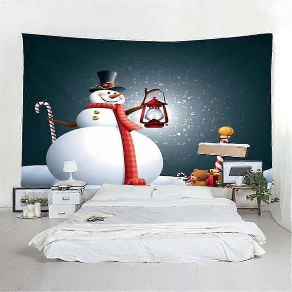 Väggbonad med jultema för rum, 3D-polyestertapeter, studentrum 04 Snowman 1